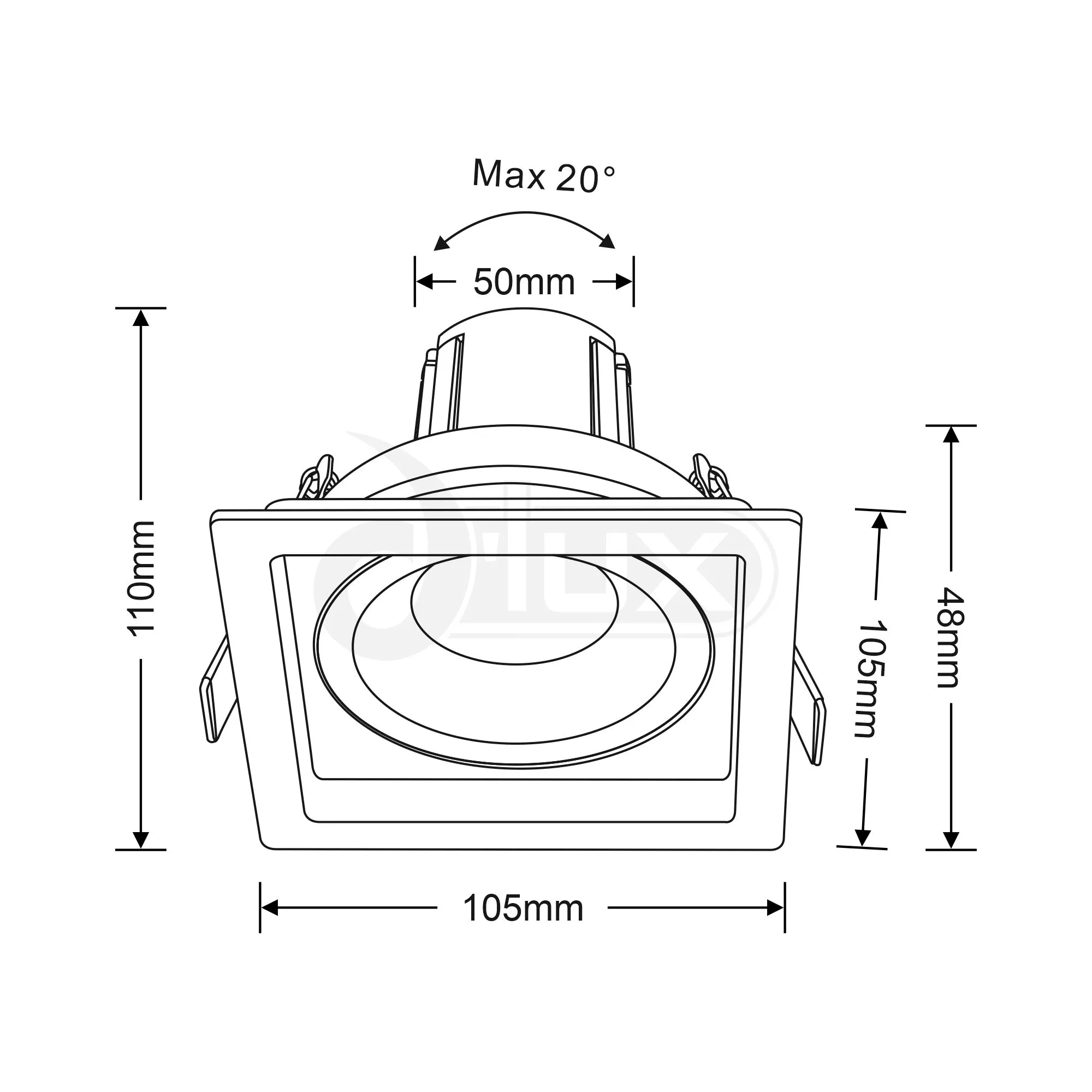 Bezz 10 Adjustable LED Engine spot light Dimmable Tridonic LED Engine 10W 4000K 810lm 36° CRI>90, Matt white finish, IP20. DM200708  Dlux Bezz 10